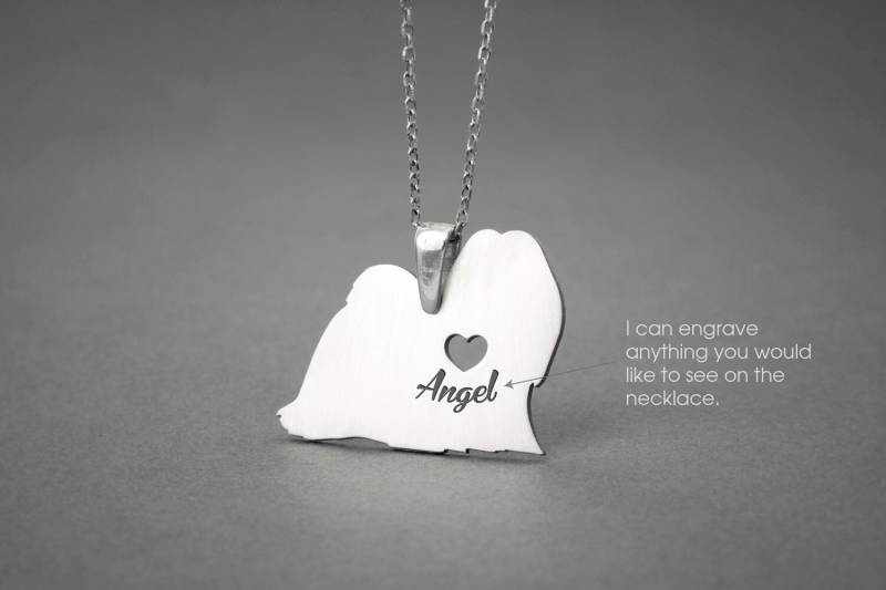 Personalisierte Lhasa Apso Sterling Silber Halskette Hunderasse Schmuck Personalisierte Lhasa Apso Sterling Silber Halskette Hunderasse Schmuck von HUDOCA