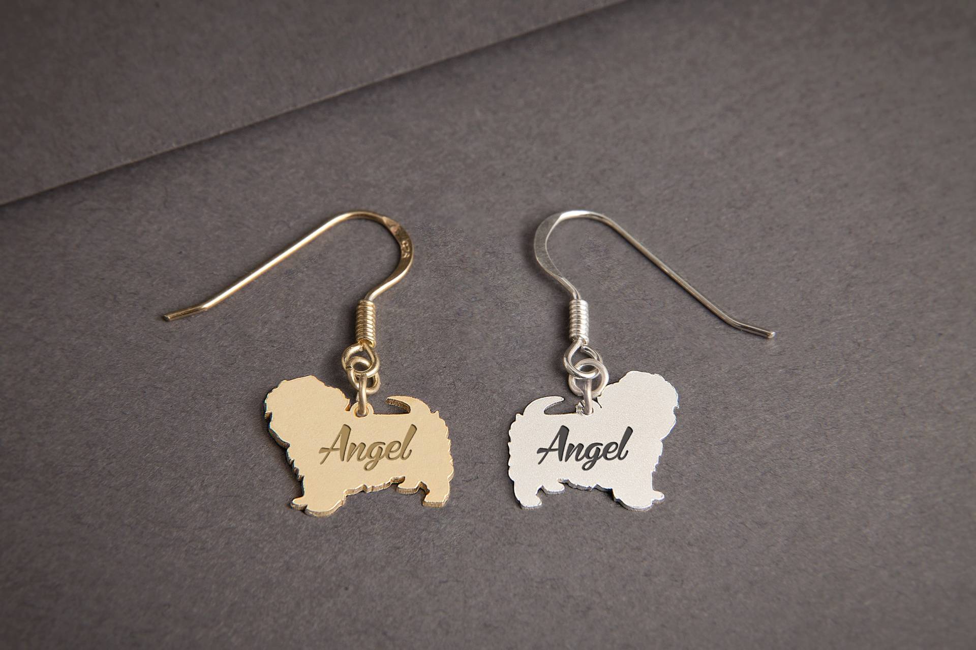 Personalisierte Malteser Terrier Baumeln Ohrringe Sterling Silber Hunderasse Schmuck von HUDOCA