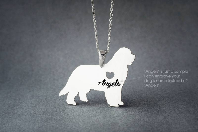 Personalisierte Neufundländer Halskette - Sterling Silber Schmuck von HUDOCA