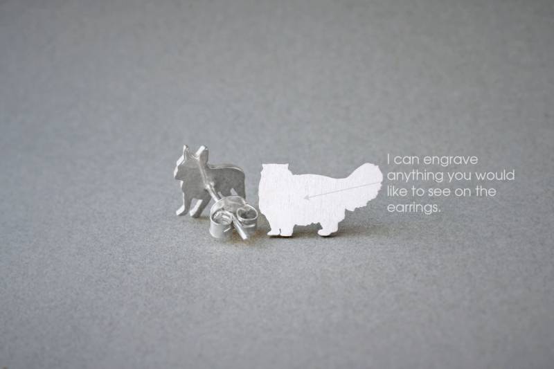 Personalisierte Perserkatze Ohrringe Sterling Silber Namen Ohrringe Personalisierte Perserkatze Ohrringe Sterling Silber Namen Ohrringe von HUDOCA
