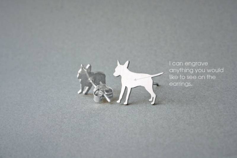 Personalisierte Pinscher Sterling Silber Ohrringe - Hunderasse Schmuck Personalisierte Pinscher Sterling Silber Ohrringe - Hunderasse Schmuck von HUDOCA