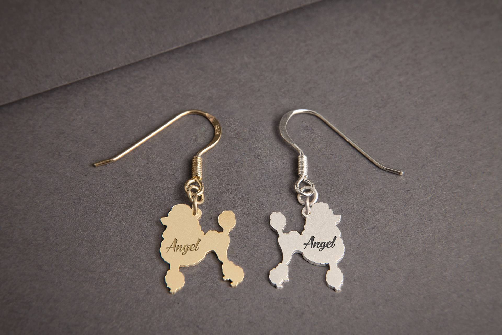 Personalisierte Pudel Ohrringe Sterling Silber Hunderasse Schmuck von HUDOCA