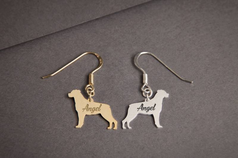 Personalisierte Rottweiler Ohrringe Sterling Silber Hunderasse Schmuck von HUDOCA