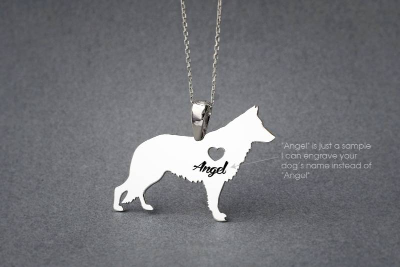 Personalisierte Schäferhund-Halskette Sterlingsilber-Anhänger Mit Dem Namen Des Hundes Personalisierte Schäferhund-Halskette Sterlingsilber-Anhänger Mit Dem Namen Des Hundes von HUDOCA