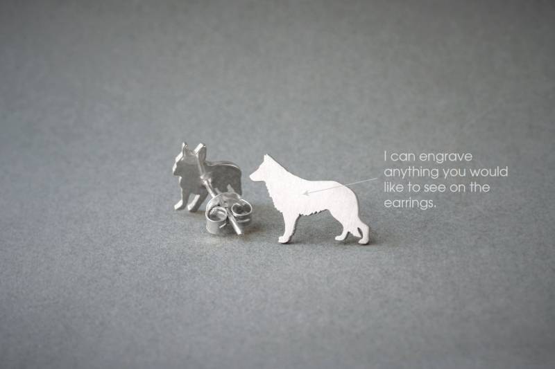 Personalisierte Schäferhund Ohrringe Sterling Silber Hunderasse Schmuck Personalisierte Schäferhund Ohrringe Sterling Silber Hunderasse Schmuck von HUDOCA