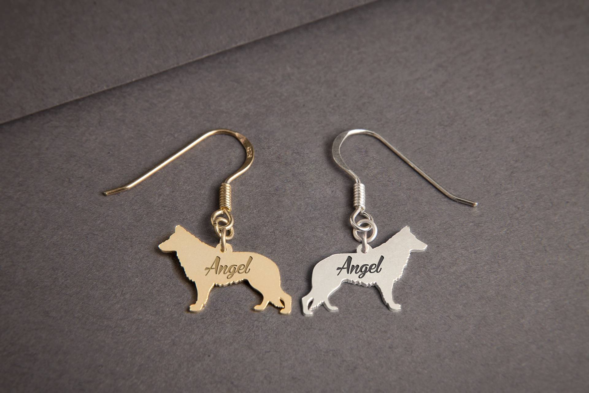 Personalisierte Schäferhund Ohrringe Sterling Silber Hunderasse Schmuck von HUDOCA