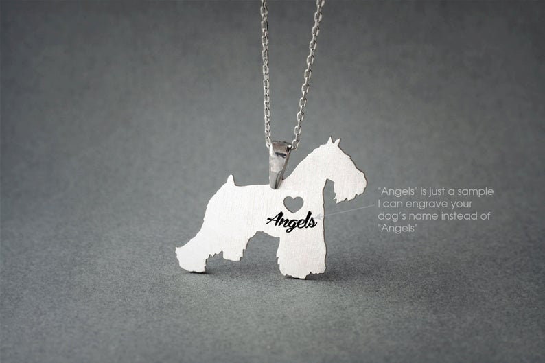 Personalisierte Schnauzer Halskette Sterling Silber Hunderasse Anhänger Personalisierte Schnauzer Halskette Sterling Silber Hunderasse Anhänger von HUDOCA