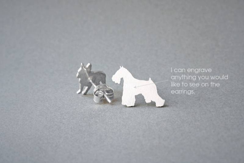 Personalisierte Schnauzer Ohrringe Sterling Silber Hunderasse Schmuck Personalisierte Schnauzer Ohrringe Sterling Silber Hunderasse Schmuck von HUDOCA