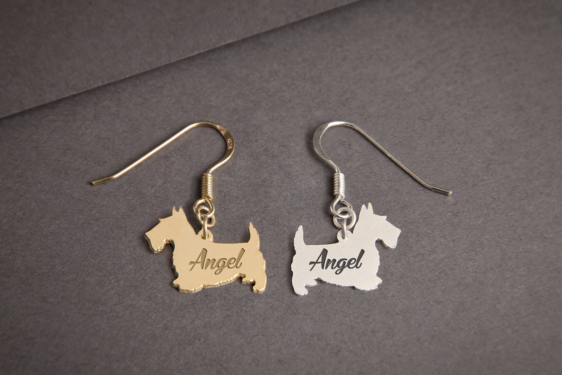 Personalisierte Scottish Terrier Ohrringe Sterlingsilber Hunderasse Anhänger von HUDOCA