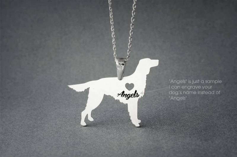 Personalisierte Setter Hunderasse Halskette - Sterling Silber Name Eingraviert Personalisierte Setter Hunderasse Halskette - Sterling Silber Name Eingraviert von HUDOCA