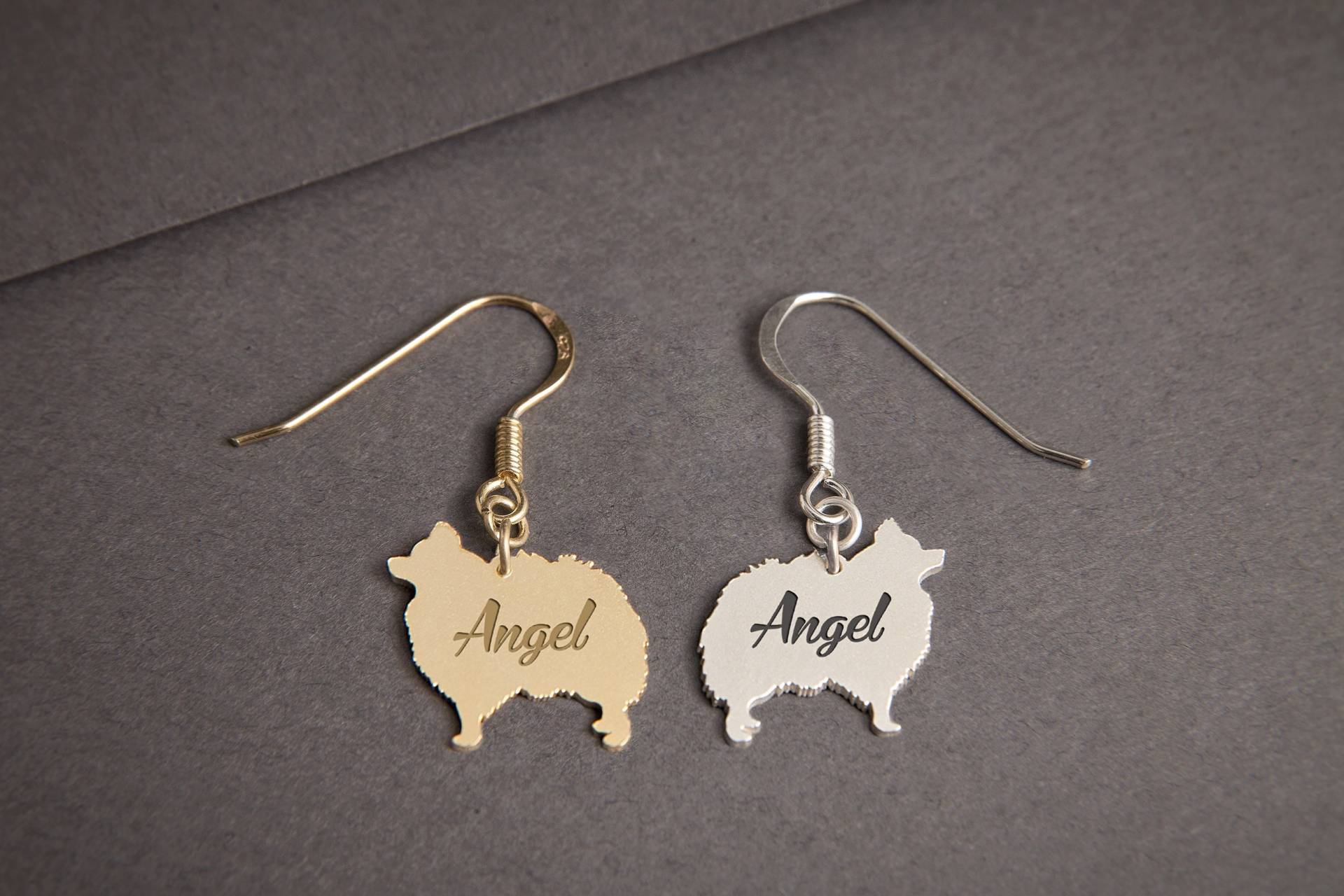 Personalisierte Spitz Ohrringe Sterling Silber Hunderasse Schmuck von HUDOCA