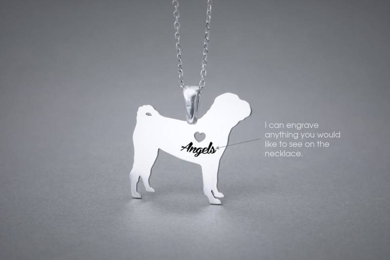 Personalisierte Sterling Silber Shar Pei Namen Halskette Hunderasse Schmuck Personalisierte Sterling Silber Shar Pei Namen Halskette Hunderasse Schmuck von HUDOCA