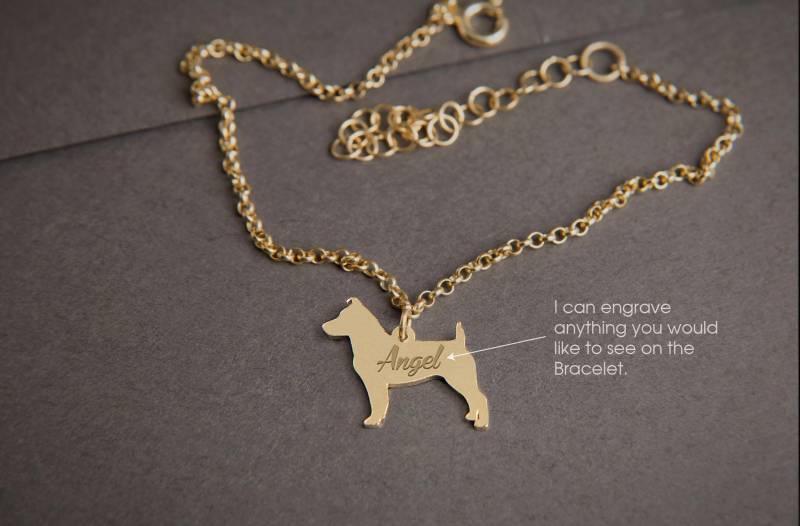 Personalisiertes Jack Russel Terrier Armband Sterling Silber Hundeanhänger Personalisiertes Jack Russel Terrier Armband Sterling Silber Hundeanhänger von HUDOCA