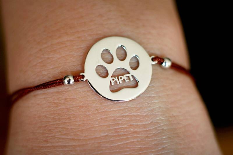 Personalisiertes Pfotenabdruck Armband Sterling Silber Seil Anhänger Personalisiertes Pfotenabdruck Armband Sterling Silber Seil Anhänger von HUDOCA