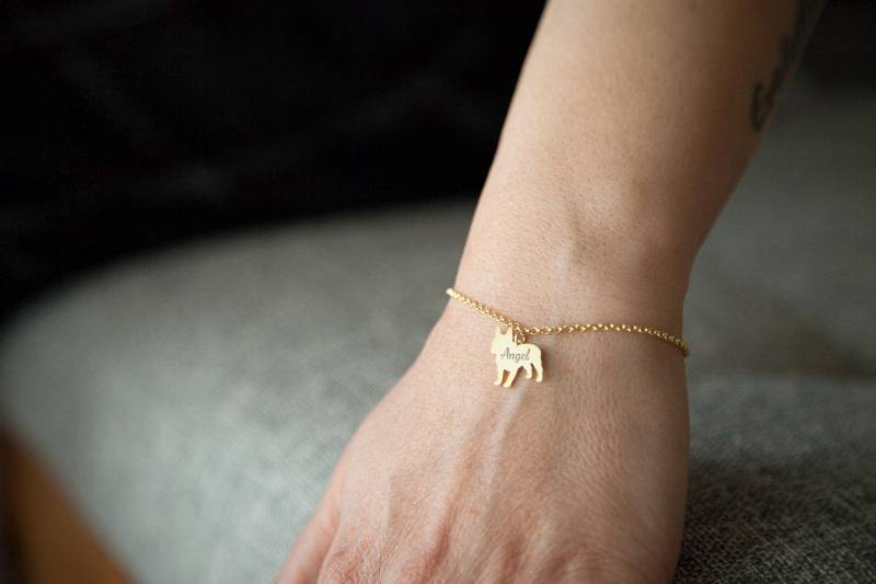 Personalisiertes Pommern Armband 925 Sterling Silber, Vergoldet von HUDOCA