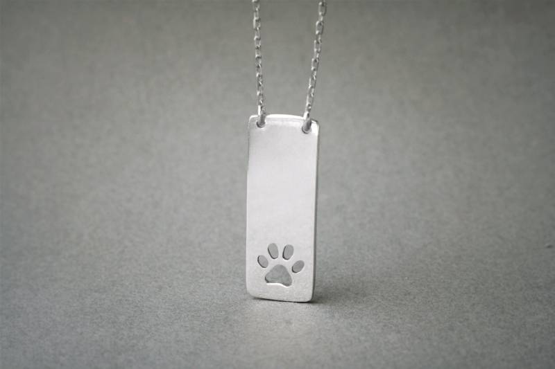 Pfoten Abdruck Bar Halskette - Handgemachte Haustier Gedenkstätte von HUDOCA