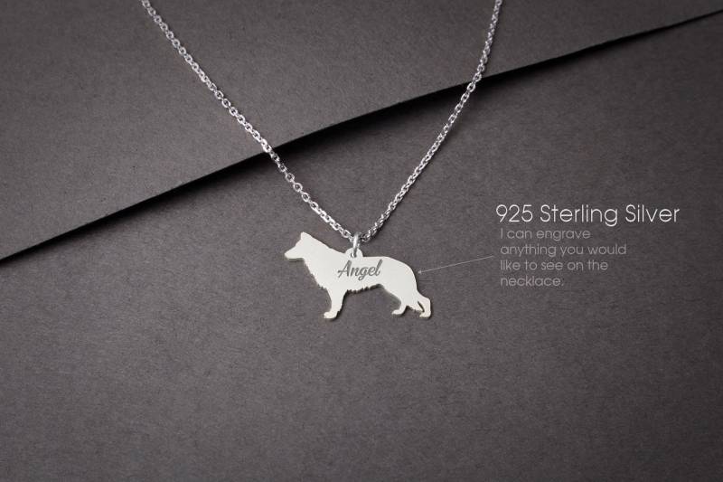 Schäferhund Halskette Kleiner Sterling Silber Hund, Individualisierbar von HUDOCA