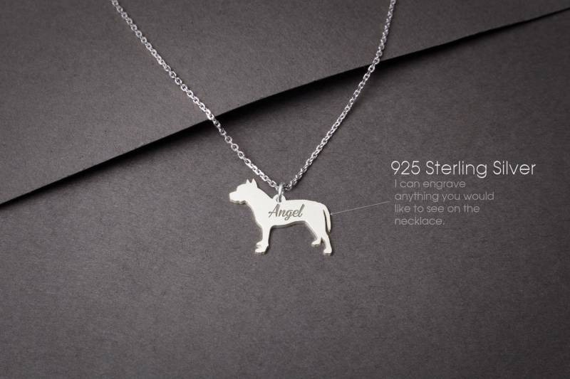 sterling Silber Pitbull Terrier Halskette Personalisiertes Geschenk Für Hundeliebhaber sterling Silber Pitbull Terrier Halskette Personalisiertes Geschenk Für Hundeliebhaber von HUDOCA