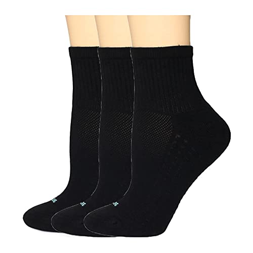 HUE Damen Air Sport 3 Paar Mini Crew Socken, schwarz, Einheitsgröße von HUE