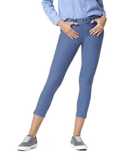 HUE Damen Essential Denim Capri mit Knöchelschlitz Strumpfwaren, Mittlerer Waschung, M von HUE