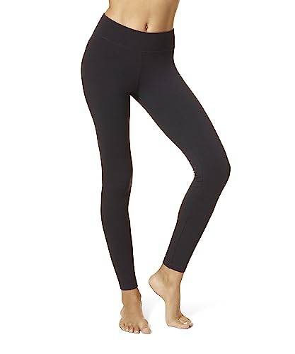 Damen-Leggings aus Ultra-Baumwolle mit breitem Bund von HUE | Modische Leggings, Black, M von HUE