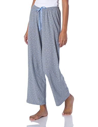HUE Damen Bedruckte Strick-Pyjama-Schlafhose Pyjamaunterteil, Bella Blue – Mini Scribble, 1X von HUE