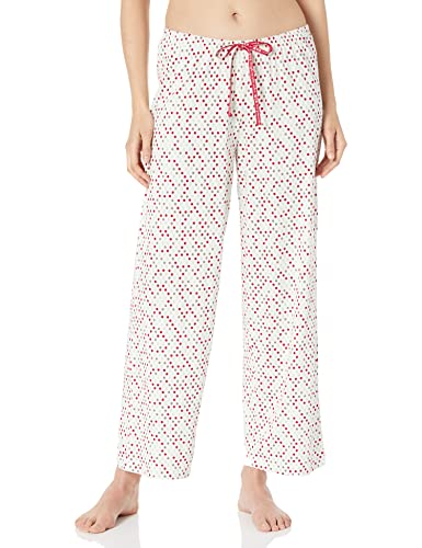 HUE Damen Bedruckte Strick-Pyjama-Schlafhose Pyjamaunterteil, Off White – Be My Dot, Medium von HUE