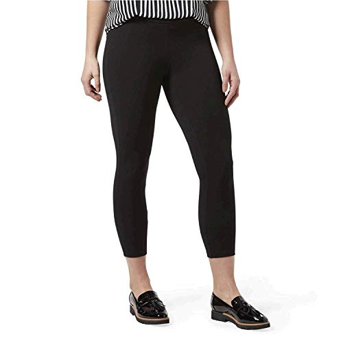 HUE Damen Capri-Leggings mit breitem Bund, verdunkelnd, Baumwolle, Verschiedene Strumpfwaren, Schwarz, M von HUE