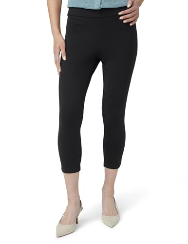 HUE Damen Capri-Leggings mit Breitem Bund, Verdunkelnd, Baumwolle, Verschiedene Strumpfwaren, schwarz, X-Klein von HUE