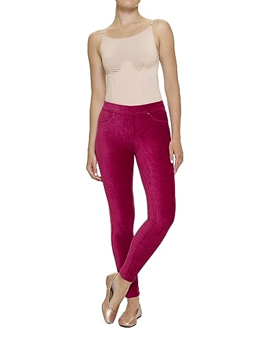 HUE Damen Cord Leggings, Beet Rot, S von HUE