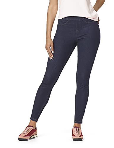 HUE Damen Curvy Fit Essential Denim Leggings Strumpfwaren, Midnight Rinse, Groß von HUE