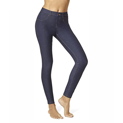 HUE Damen Essential Denim Leggings, Deep Indigo Wash, 3X von HUE