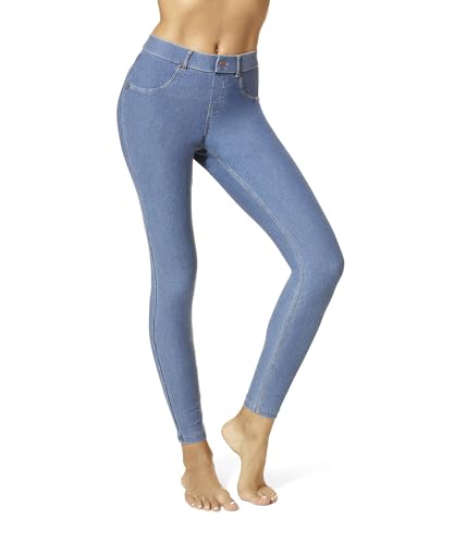 HUE Damen Essential Denim Leggings, Blau, Groß von HUE