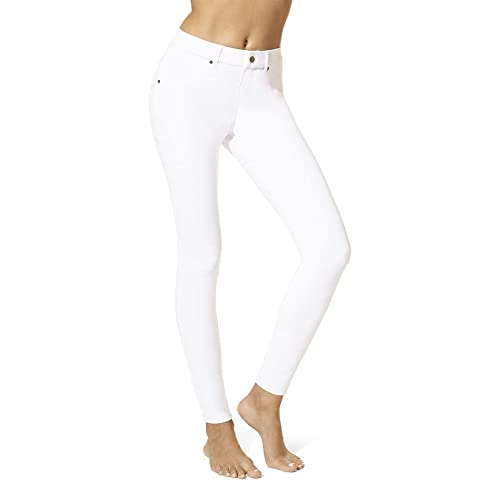 HUE Damen Essential Denim Leggings Strumpfwaren, Weiß, X-Klein von HUE