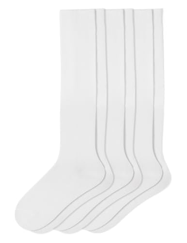 HUE Damen Flachstrick-kniestrümpfe Freizeitsocken, Weiss/opulenter Garten, Einheitsgröße (3er Pack) von HUE