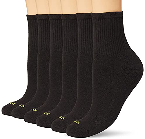 HUE Damen Mini Crew, 6er-Pack Socken, Schwarz, 6 Paar, Einheitsgröße von HUE