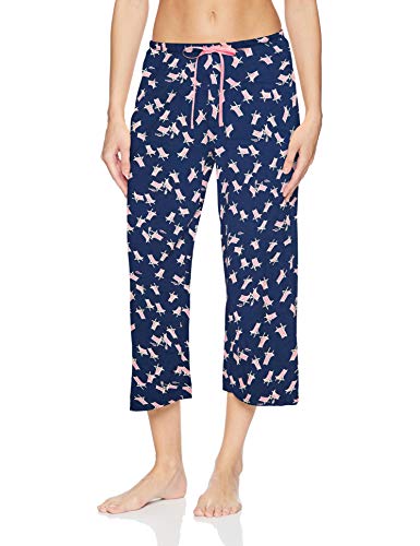 HUE Damen Bedruckte Capri-Pyjama-Schlafhose, Hergestellt mit Temperaturregelungstechnologie Pyjamahosen, Mittelalterlicher Strandkorb, 1X Mehr von HUE