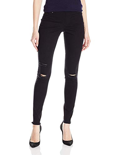 HUE Damen Ripped Knee Denim لل لرللل اللوووررر Rissen Am Knie. Leggings, Schwarz, X-Groß von HUE