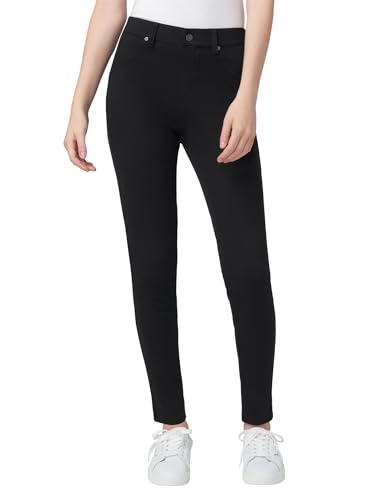 HUE Damen Ultraweiche Denim-Leggings mit Hoher Taille Strumpfwaren, Schwarz, M von HUE