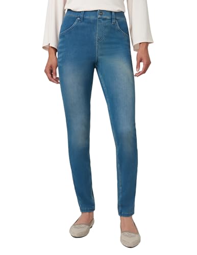 HUE Damen Ultraweiche Denim-Leggings mit Hoher Taille Strumpfwaren, Windsor Blue Wash, 2X von HUE