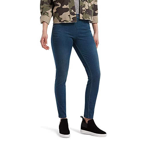 HUE Damen Ultra Soft High Waist Denim Leggings Strumpfwaren, Steely Blue Wash, X-Groß HUE Damen Ultra Soft High Waist Denim Leggings Strumpfwaren, Steely Blue Wash, X-Groß von HUE