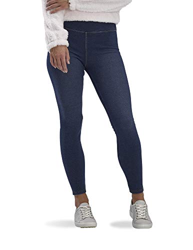 HUE Warm & gemütlich Winter-Denim Leggings für Frauen, Medium Wash, L von HUE