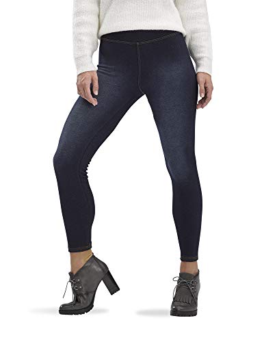 HUE Warm & gemütlich Winter-Denim Leggings für Frauen, Midnight Rinse, L von HUE