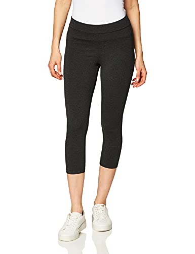 HUE Damen Wide Waistband Blackout Cotton Capri, Assorted Leggings, Graphit meliert, Klein von HUE