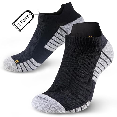 HUEGLO 3Paar Plantarfasziitis Socken Kompressionssocken Damen Herren Sport Unterstützen Wandersocken kompressionssocken Laufsocken Sportsocken Rutschfeste Anti Schweiß Socken 38-42 von HUEGLO