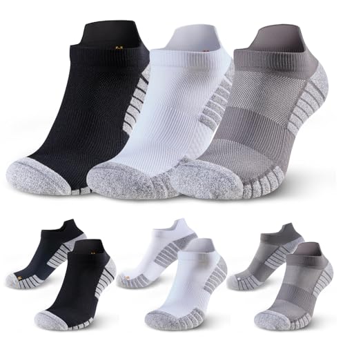 HUEGLO 3Paar Socken für Ferse, Knöchel und Fußgewölbe Unterstützung Damen Herren Sport Unterstützen Wandersocken Laufsocken Sportsocken Rutschfeste Anti Schweiß Socken 38-42 von HUEGLO
