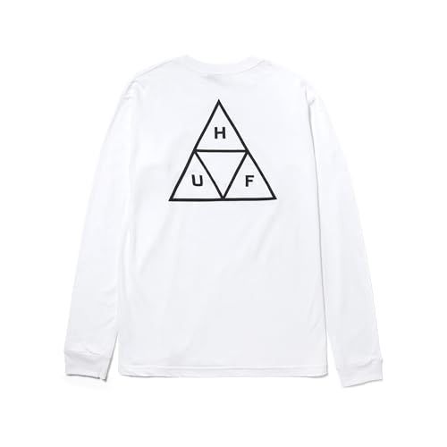 HUF Dreifach-Dreiecks-Langarm-T-Shirt – 100 % einlaufvorbehandelte Baumwolle, Weiss/opulenter Garten, XL von HUF