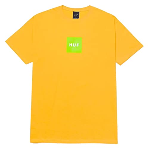 HUF Essentials Box T-Shirt, Zitronengelb, gelb, L von HUF