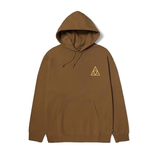 HUF Set Triple Triangle Pullover Hoodie - Bequemes Sweatshirt aus Baumwollmischung, Schlamm, MEDIUM von HUF