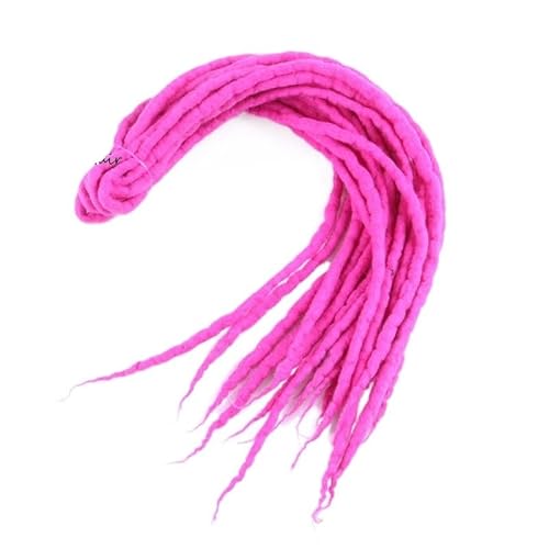1 Bündel 10 Stränge 90 cm – 120 cm lang Nepal gefilzte Wolle synthetische Dreadlocks Zöpfe Haar for Kinder und Erwachsene(Hot Pink) von HUFFA